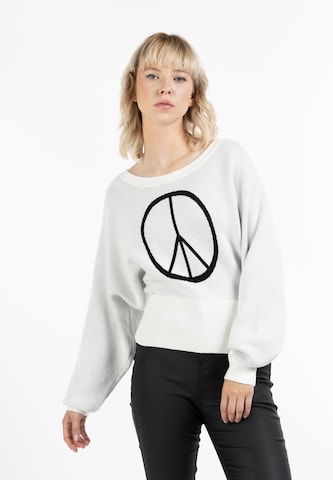 Pull-over 'Nolie' myMo ROCKS en blanc : devant