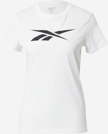 T-shirt fonctionnel Reebok en blanc : devant