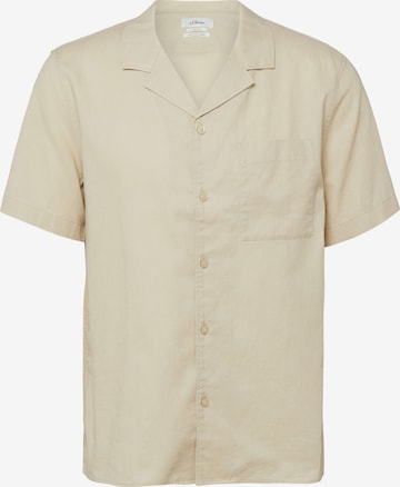 s.Oliver Regular Fit Hemd in Beige: Vorderseite