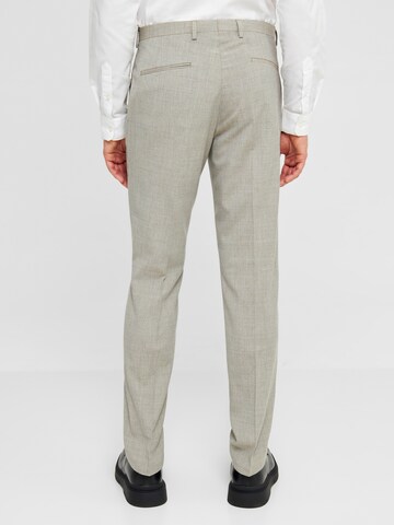 Coupe slim Pantalon à plis 'Ostfold' Viggo en gris