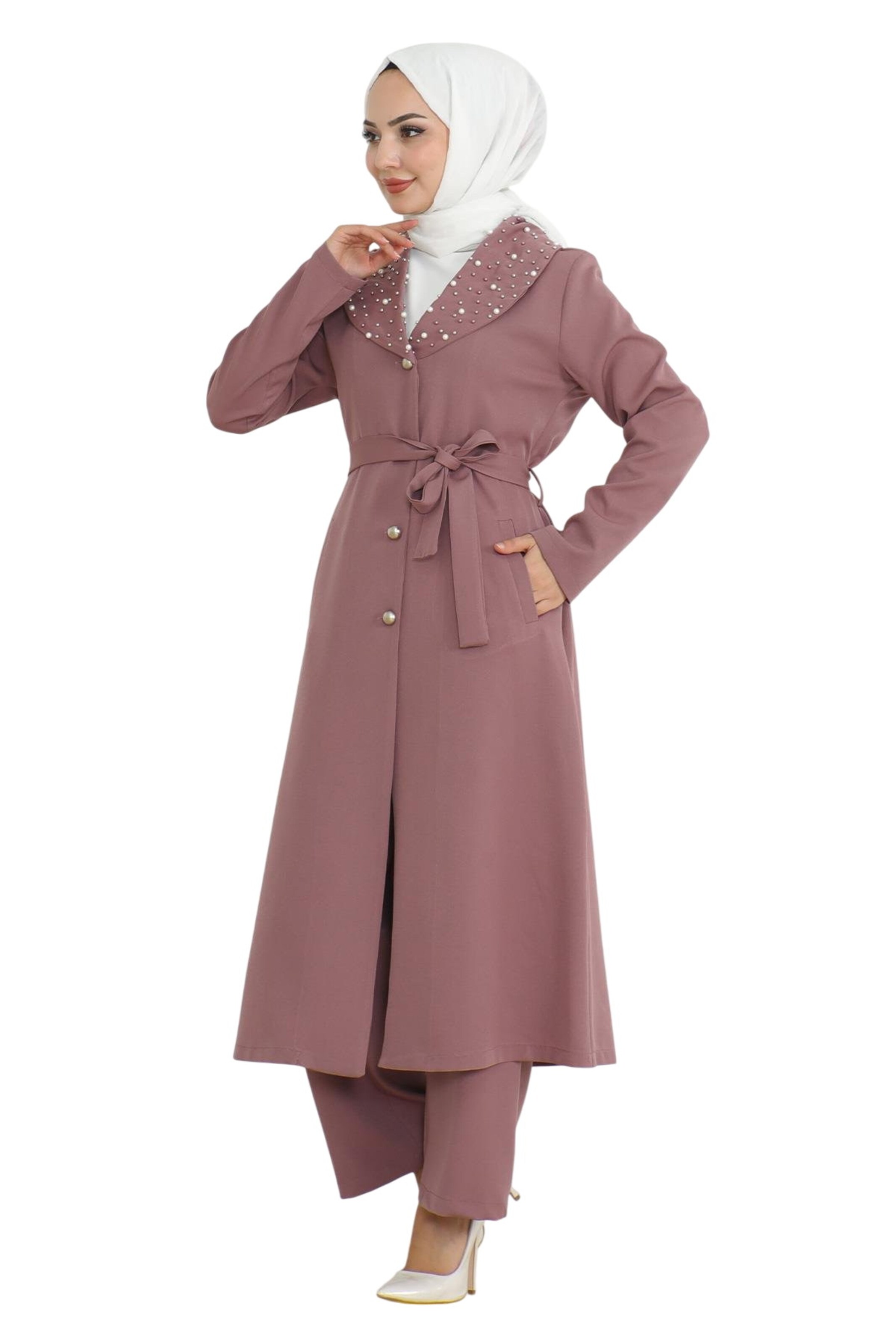 Pantalons de tailleur MODAMIHRAM en rose