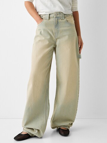 Bershka Wide leg Jeans in Blue: front