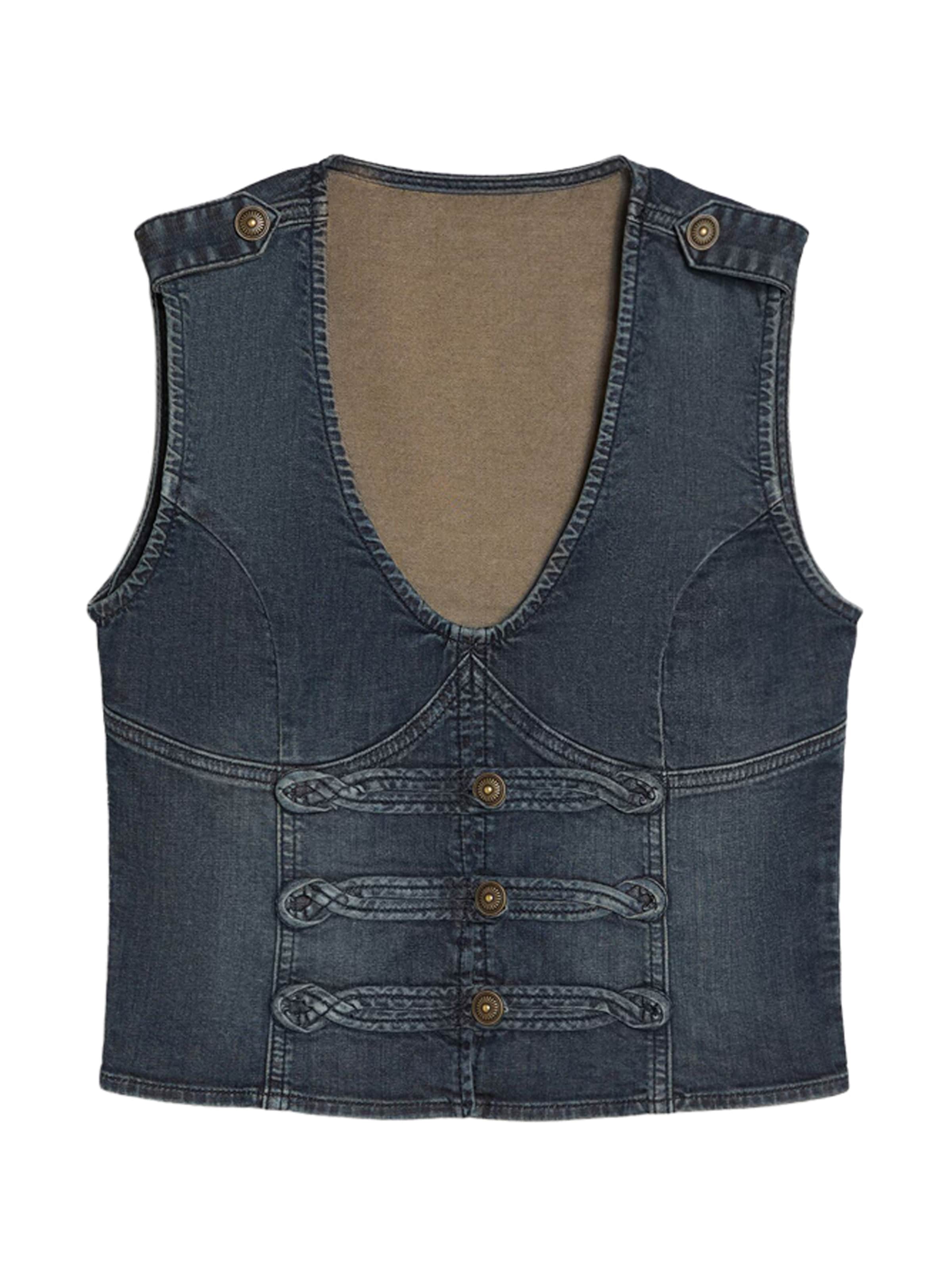 Corset tradițional (Oktoberfest) de la Bershka pe gri: față