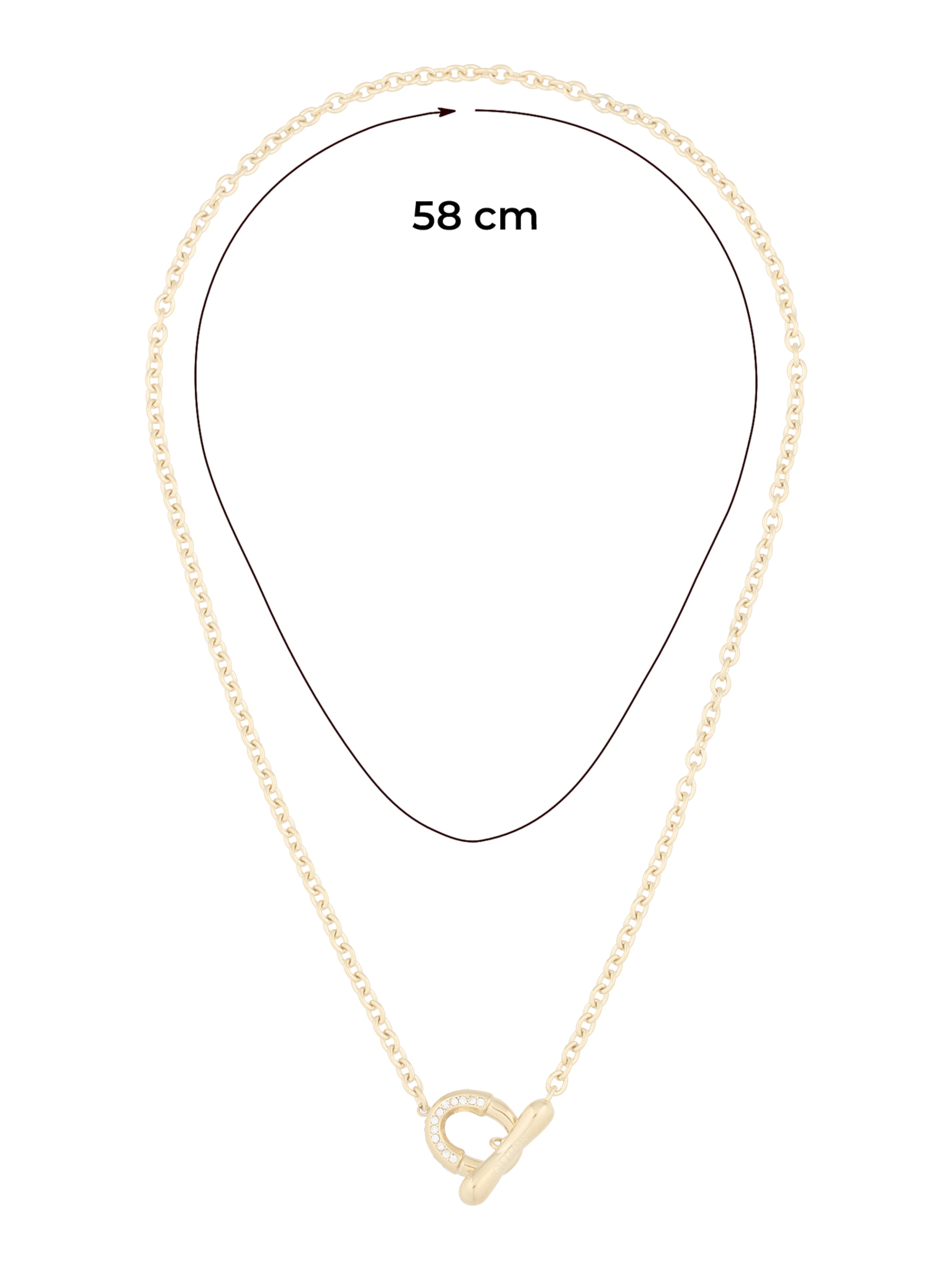 GUESS Necklace '16" LINK PAVE' in Gold