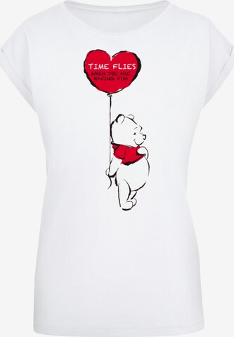F4NT4STIC Shirt 'Disney Winnie Puuh Time Flies' in White: front