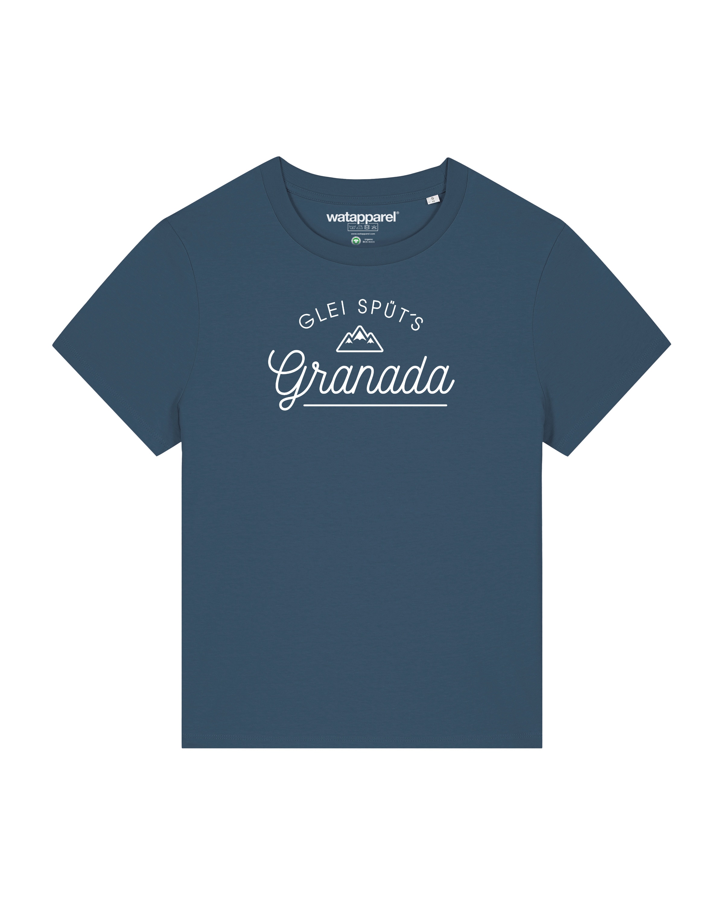 Watapparel T-Shirt ' Glei Spüt's Granada ' in Blau: Vorderseite