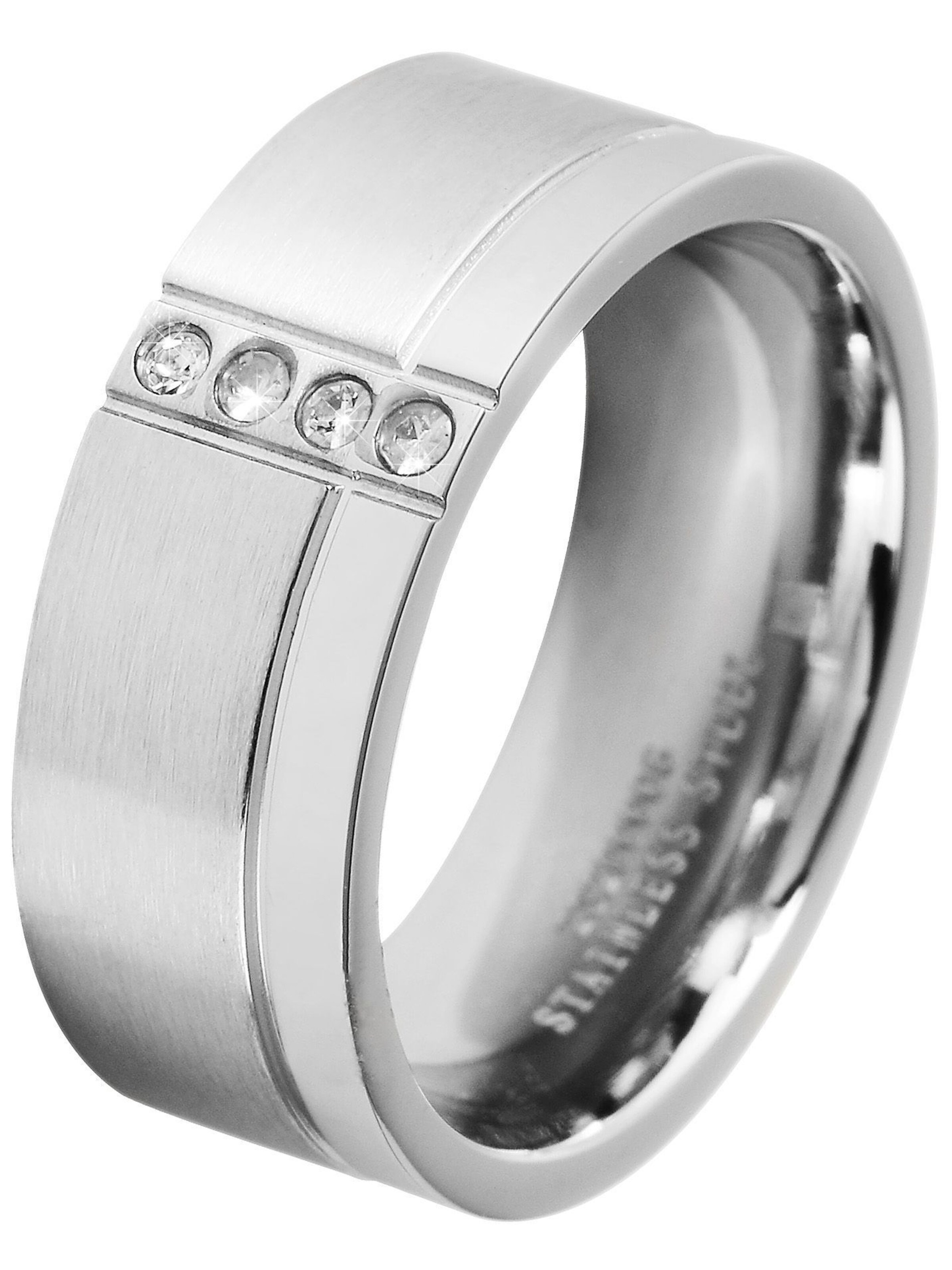 Akzent Ring 'Hala, silberfarbig, langlebig' in Silber: Vorderseite