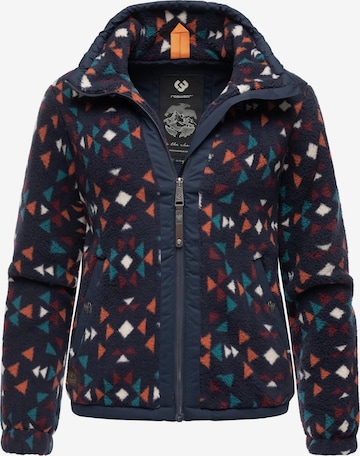 Ragwear Fleece Jacket 'Nordicka Aztec' in Blue: front