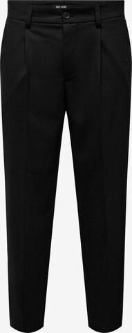 Only & Sons - Loosefit Calças com pregas 'Pale' em preto: frente