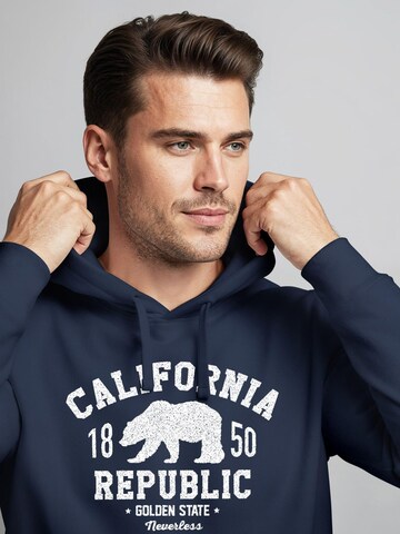 Neverless Sweatshirt 'California Republic'‌‌‌‌‌‌‌ in Blau