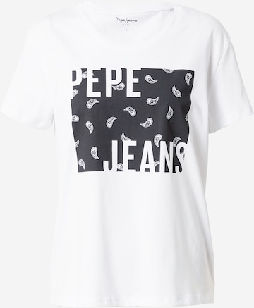 balts Pepe Jeans T-Krekls 'LUCIE': no priekšpuses