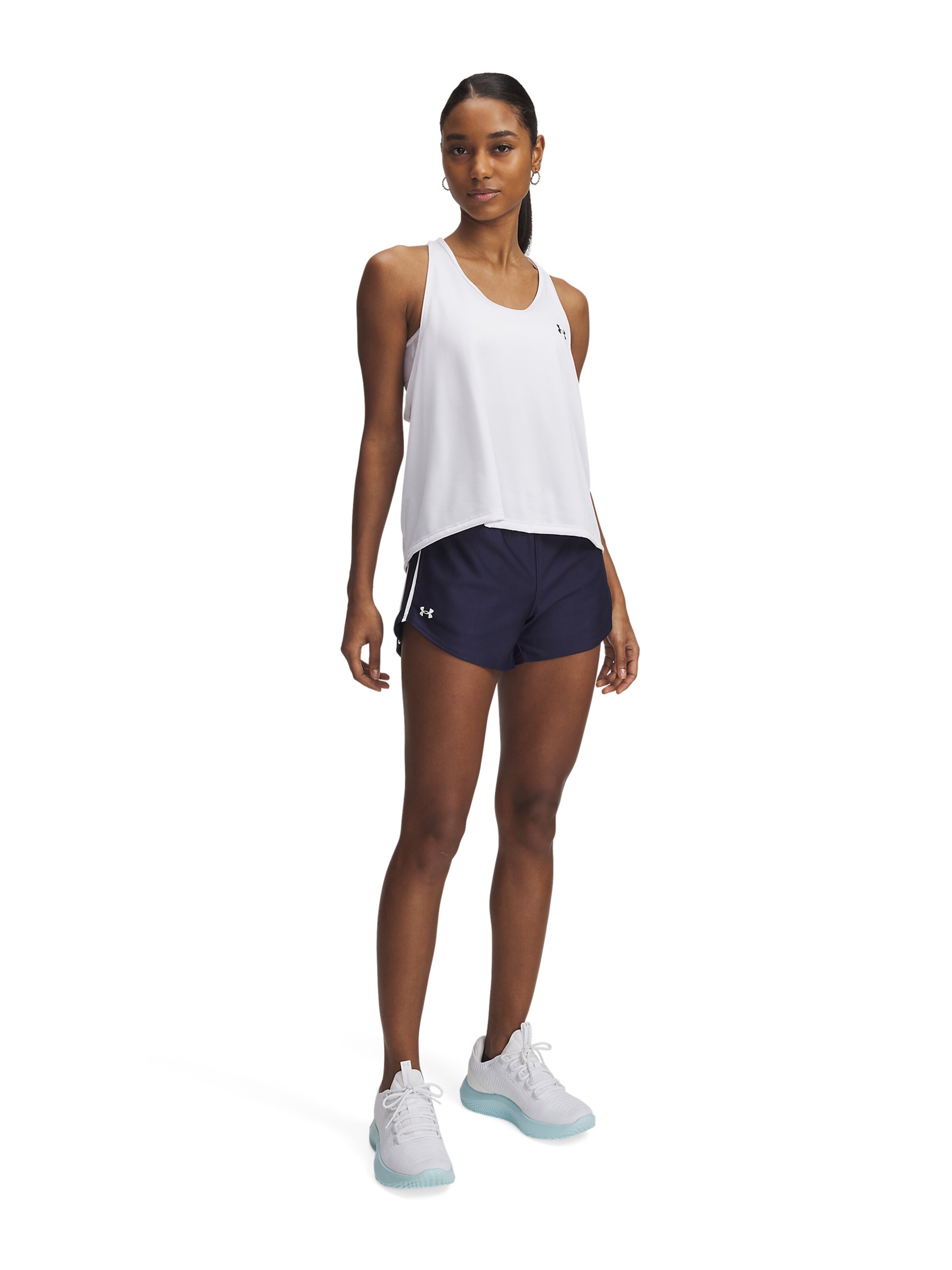 UNDER ARMOUR Workout Pants 'Tech Play Up' in Blue: front