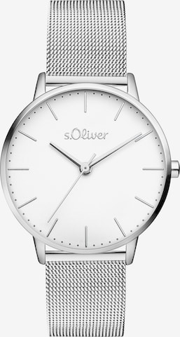 Montre à affichage analogique s.Oliver en argent : devant