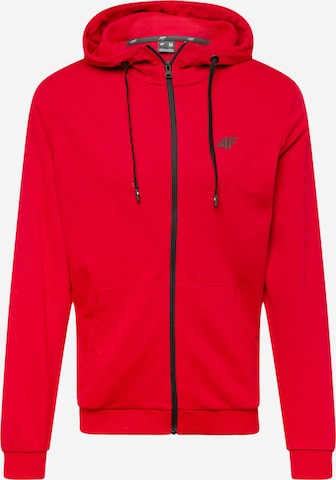 4F Sports sweat jacket in Red: front