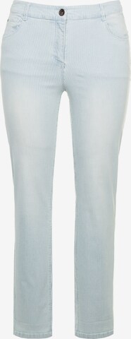 Ulla Popken Slimfit Broek in Blauw: voorkant