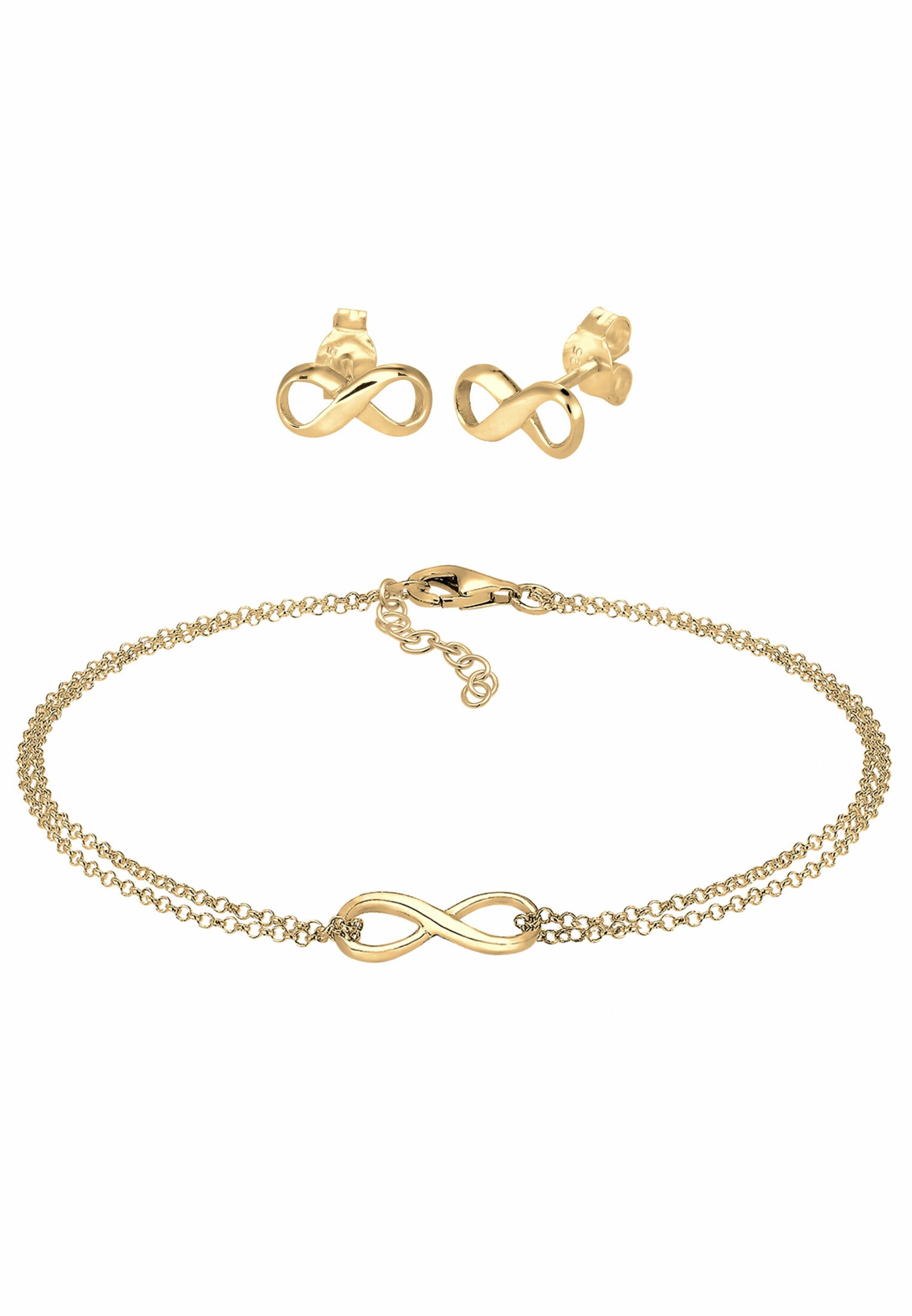 ELLI Schmuckset Infinity in Gold: Vorderseite