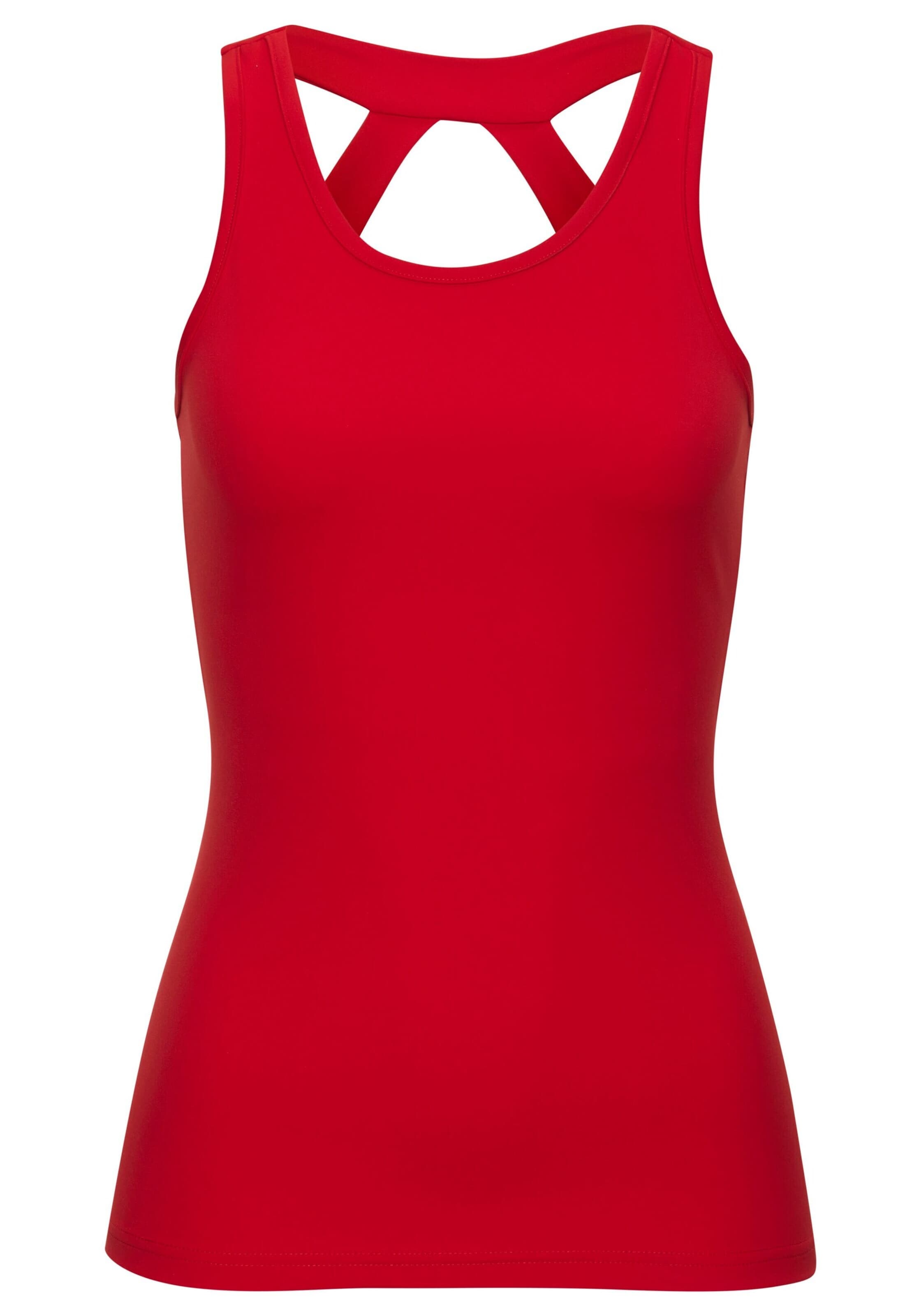 raudona LASCANA ACTIVE Sportiniai marškinėliai be rankovių: priekis