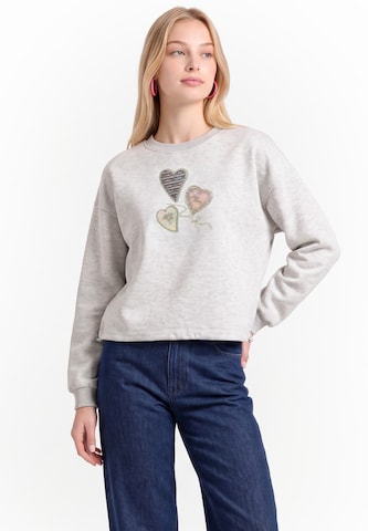 Sweat-shirt MYMO en gris : devant