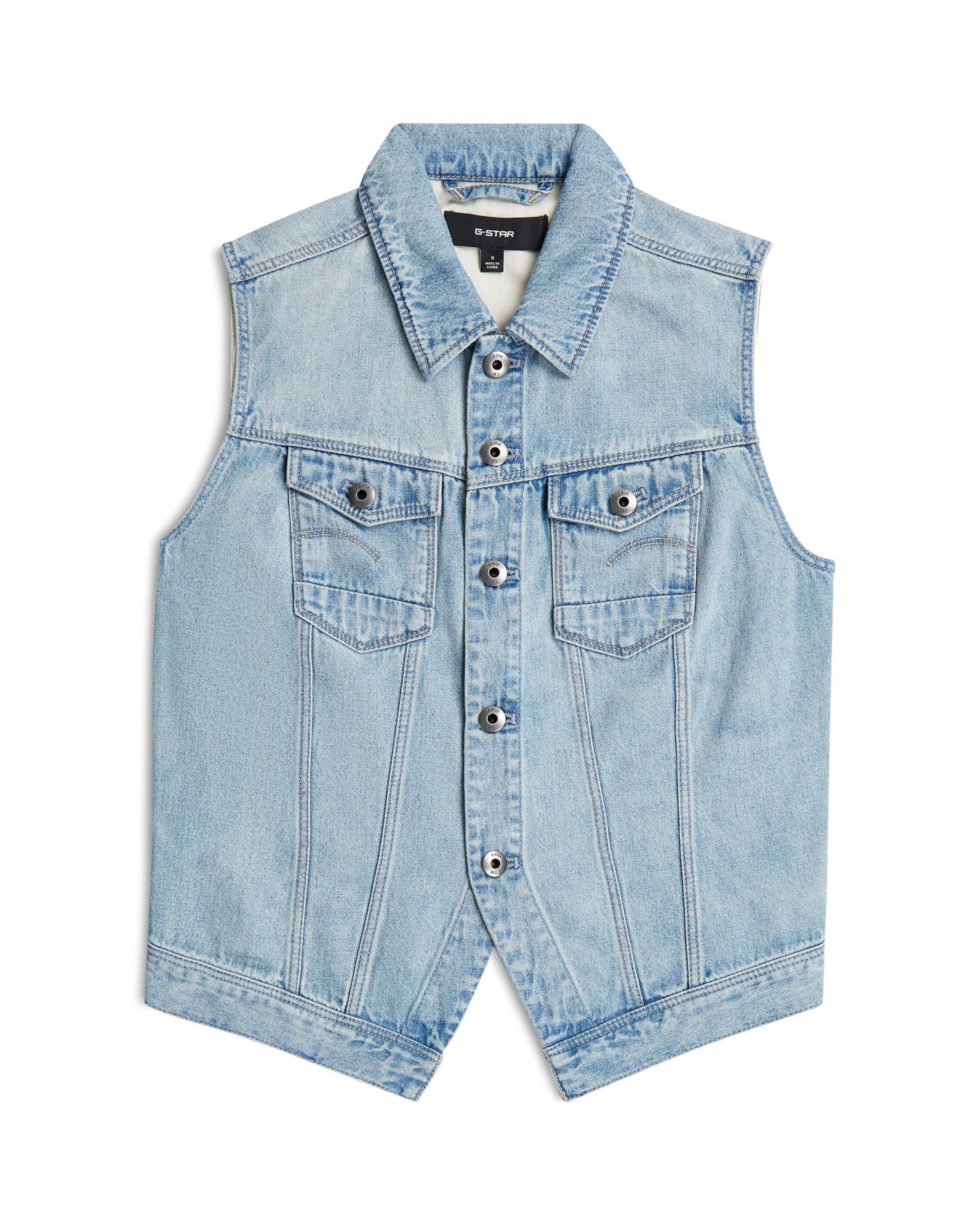 G-STAR Jacket - 'Pitched Hem Slim Vest' in Blau: Vorderseite