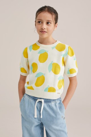 WE Fashion Свитер в Бежевый: спереди