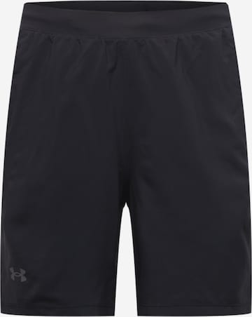 UNDER ARMOUR Regular Workout Pants 'Launch' in Black: front