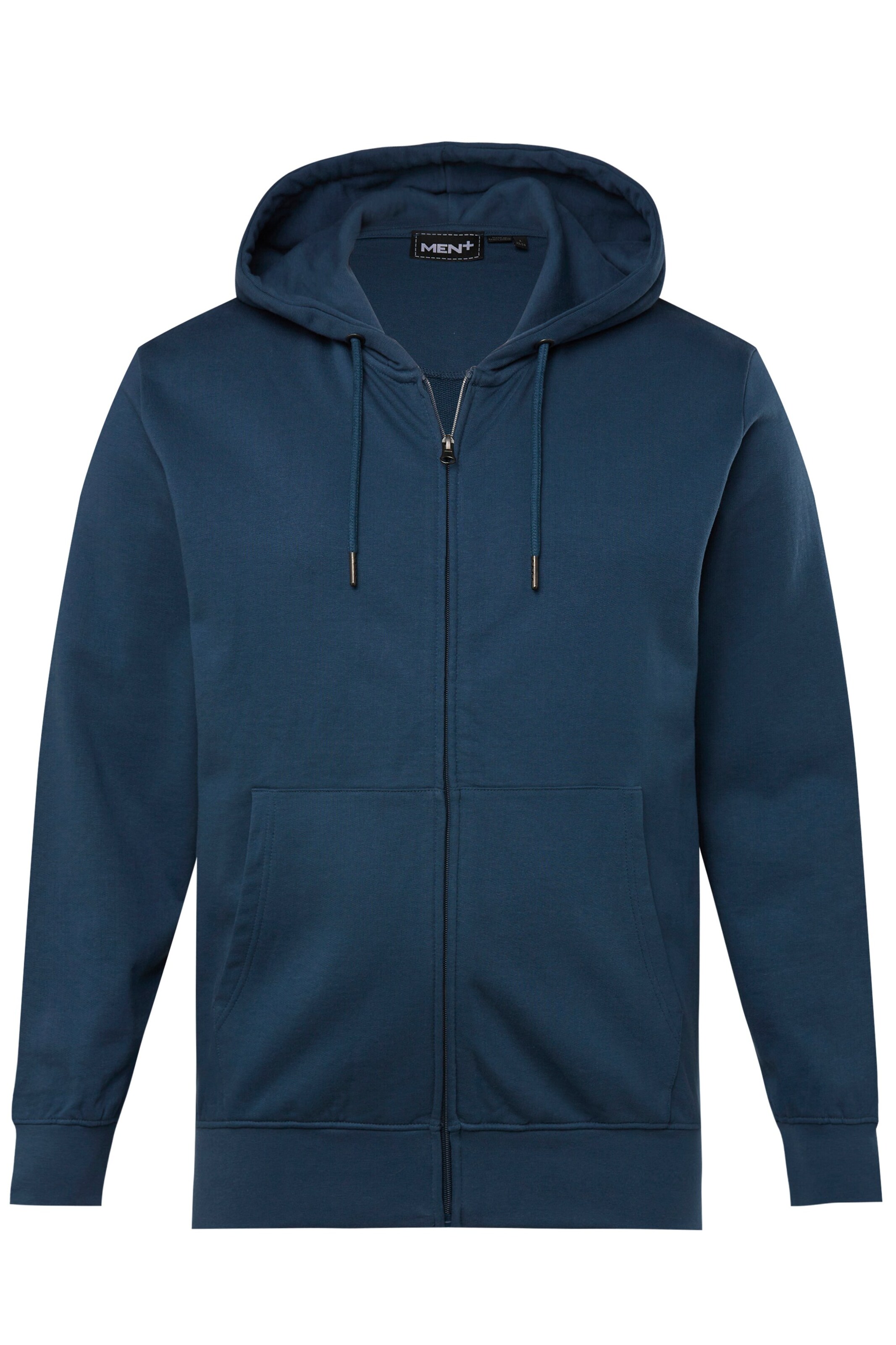 Men Plus Sweatjacke in Blau: Vorderseite