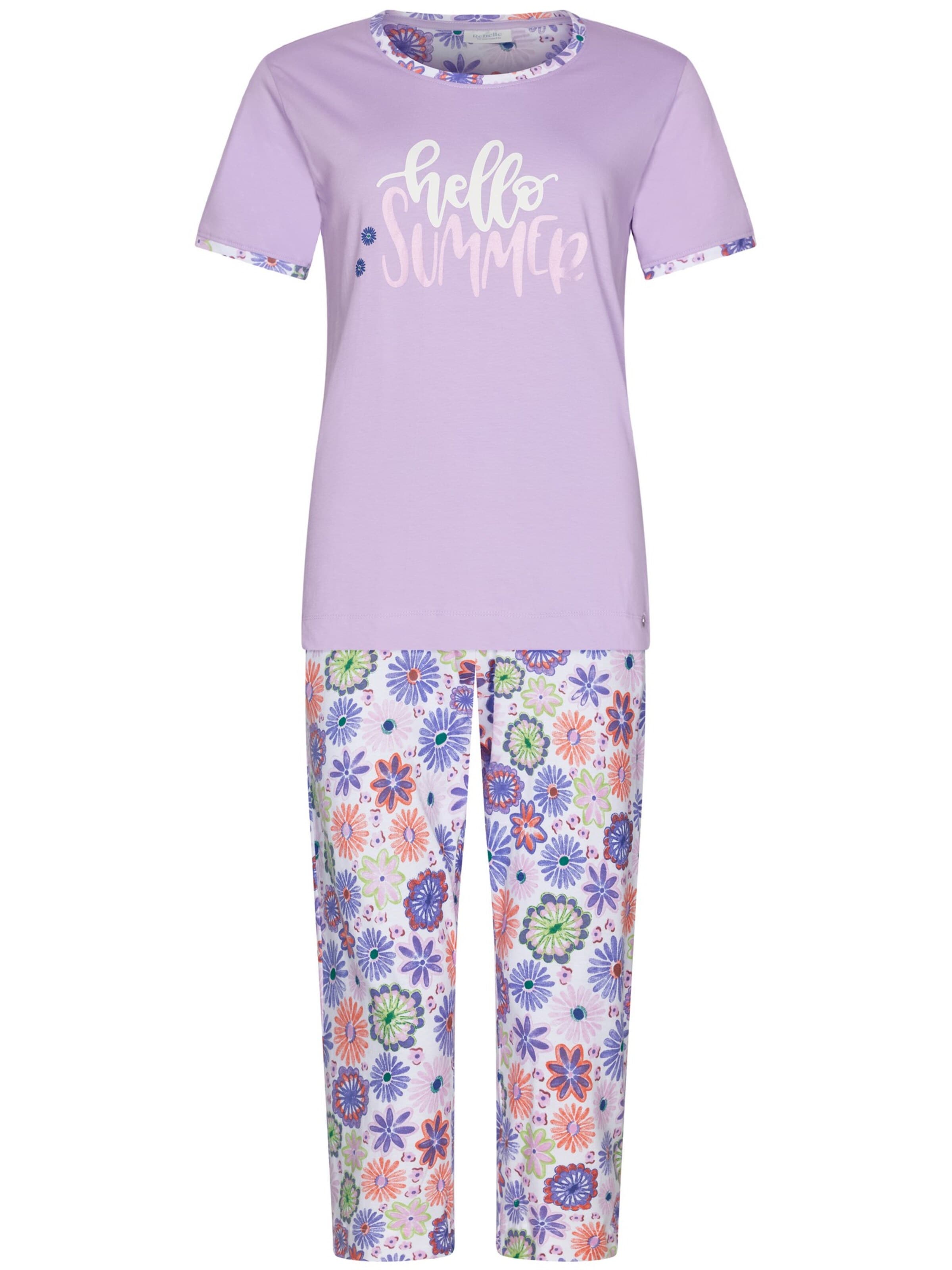 Rebelle Pajama 'Pyjama with 3/4 pants' in Purple: front