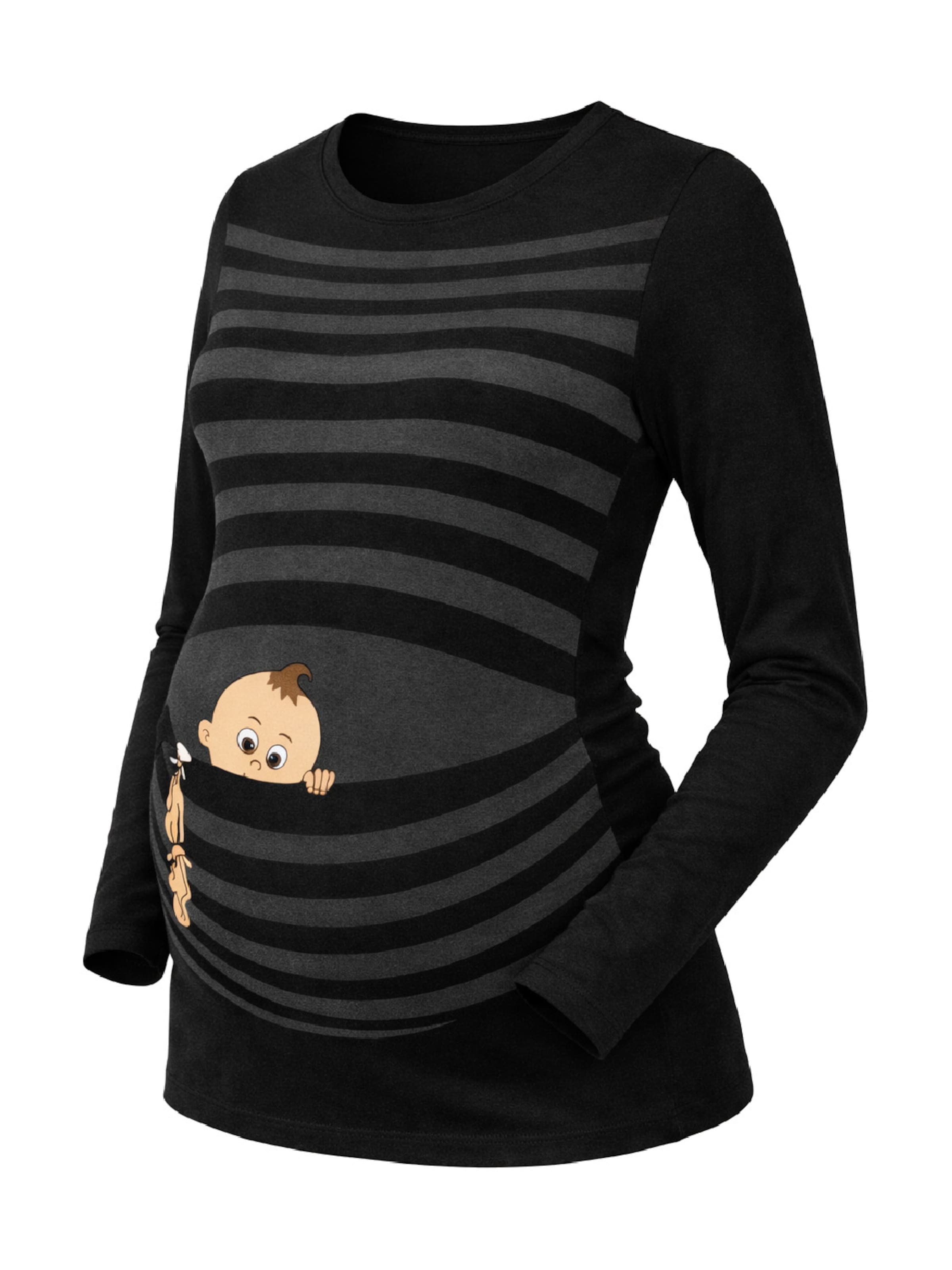 M.M.C. Shirt 'Baby Flucht Umstandslangarmshirt' in Black, Item view