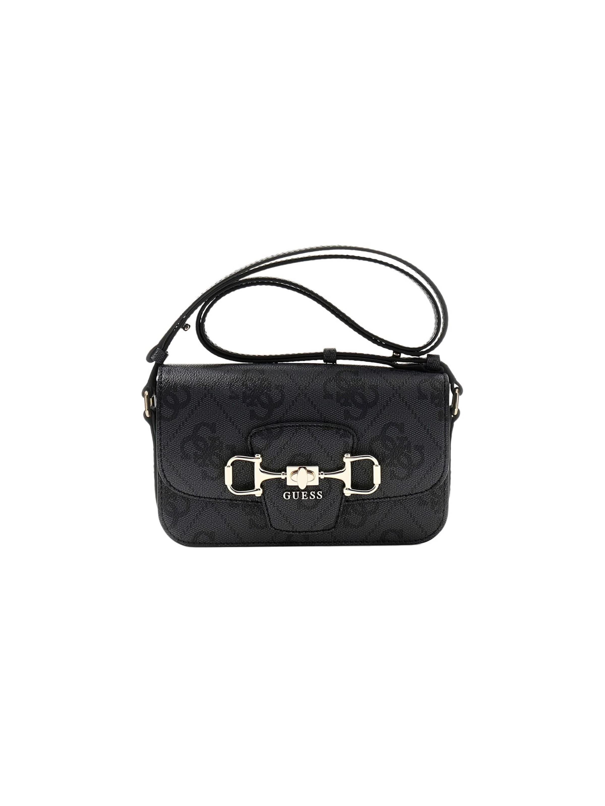 GUESS - Mala de ombro 'Janie' em preto: frente