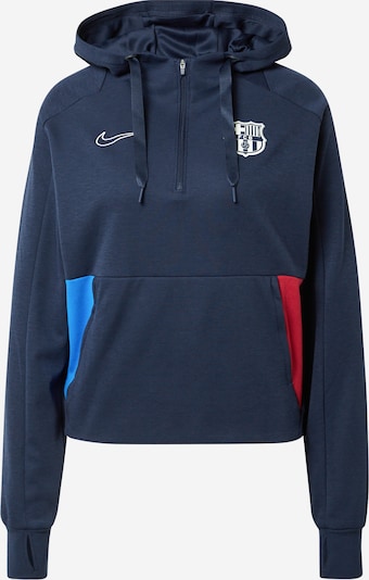 NIKE Sportiska tipa džemperis 'FC Barcelona', krāsa - tumši zils / debeszils / sarkans / balts, Preces skats