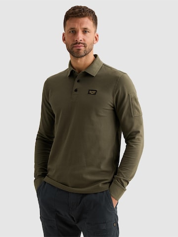 Pull-over 'American Classic polo shirt with long sleeves and flight pocket' PME Legend en vert : devant