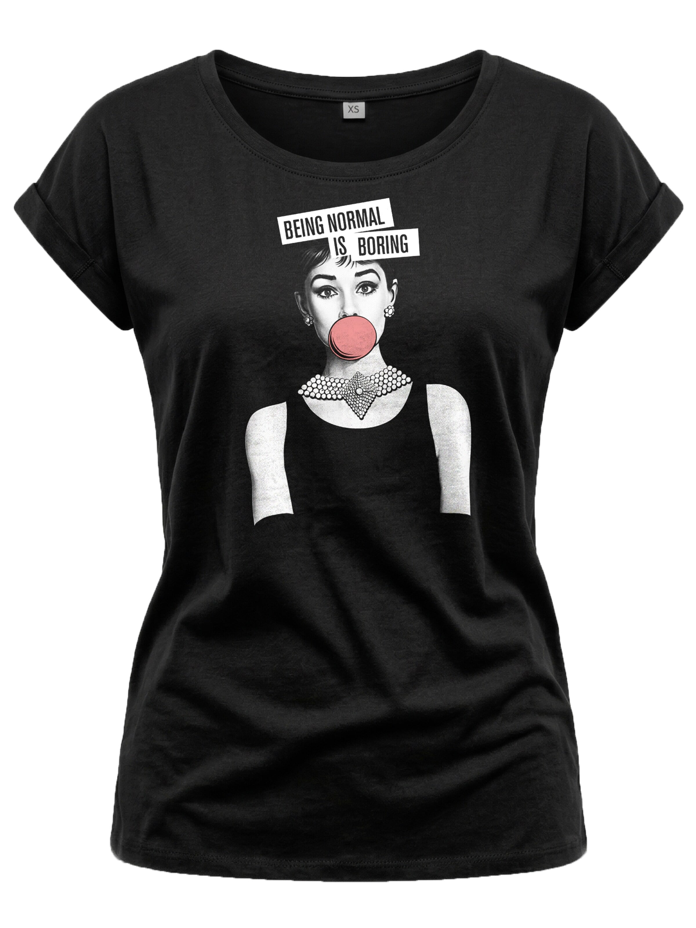 MAKAYA Shirt 'Normal is Boring'‌‌‌‌‌ in Schwarz: Vorderseite