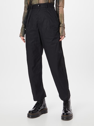 G-Star RAW Regular Pleat-Front Pants in Black: front