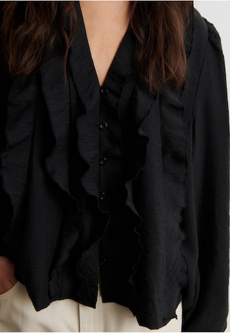 SECOND FEMALE Bluse 'Rayna Frill' in Schwarz