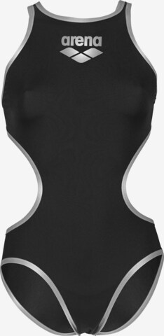 Bustier Maillot de bain sport 'ONE BIGLOGO' ARENA en noir : devant