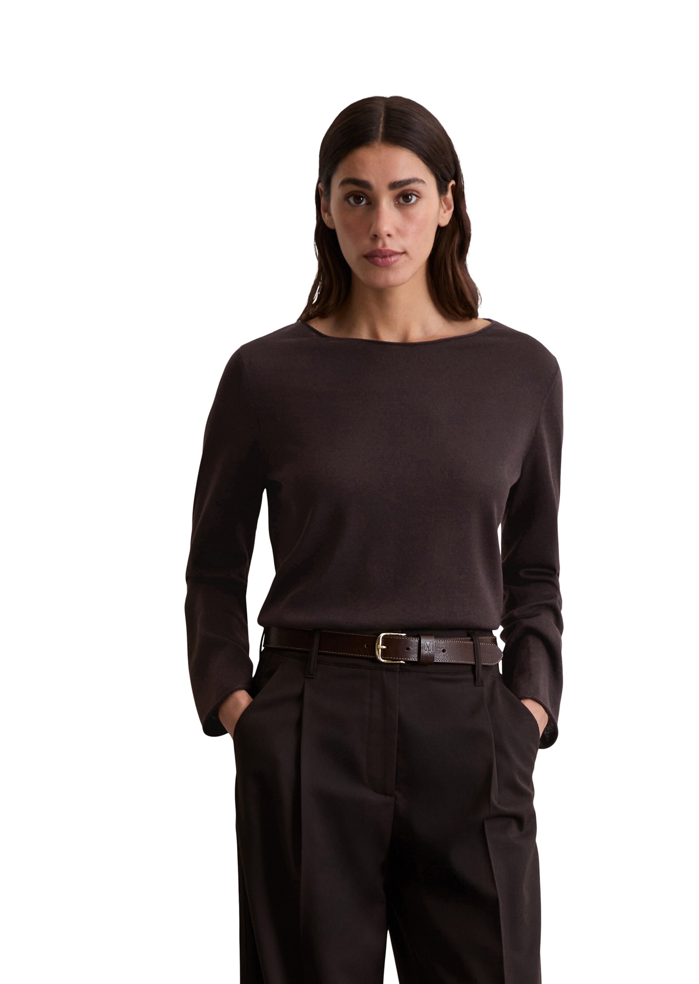 Pull-over Marc O'Polo en marron : devant