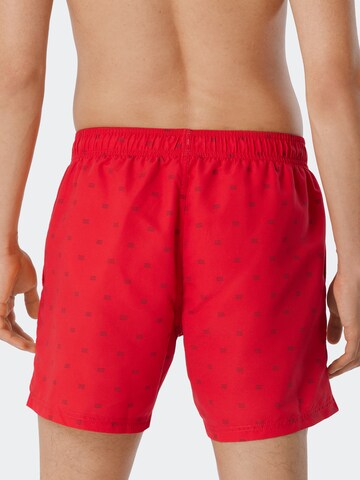 SCHIESSER Board Shorts ' Aqua ' in Red