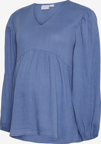 MAMALICIOUS Blouse 'VESTER' in Blauw: voorkant