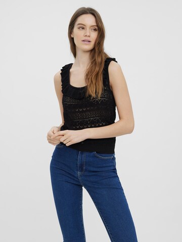 VERO MODA Вязаный топ 'Mikia' в Черный: спереди