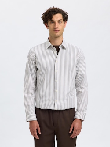 Coupe slim Chemise SELECTED HOMME en blanc : devant