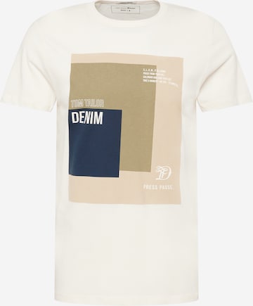 TOM TAILOR DENIM T-Shirt in Beige: predná strana