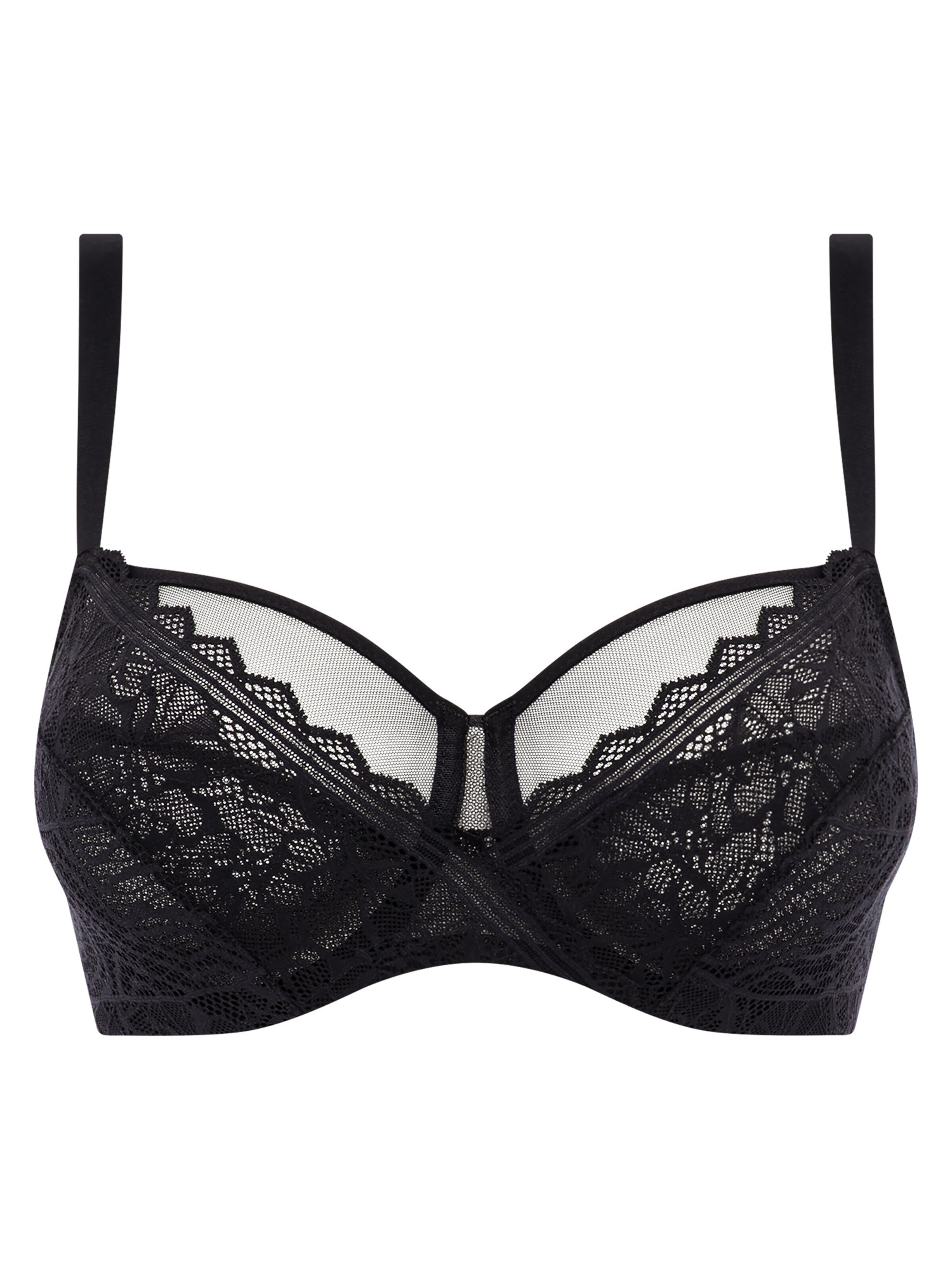 Chantelle Minimiser Bra 'Floral Touch' in Black: front