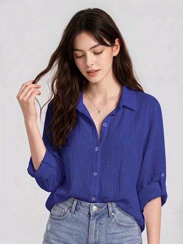 TorWeit Oversizeshirt 'Essential Cotton Shirt'‌‌‌‌ in Blau