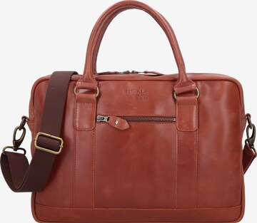 Buckle & Seam Document Bag 'Everett' in Brown: front