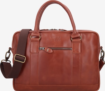Buckle & Seam Document Bag 'Everett' in Brown: front