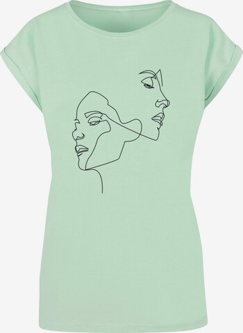 Mister Tee Shirt 'One Line' in Groen: voorkant