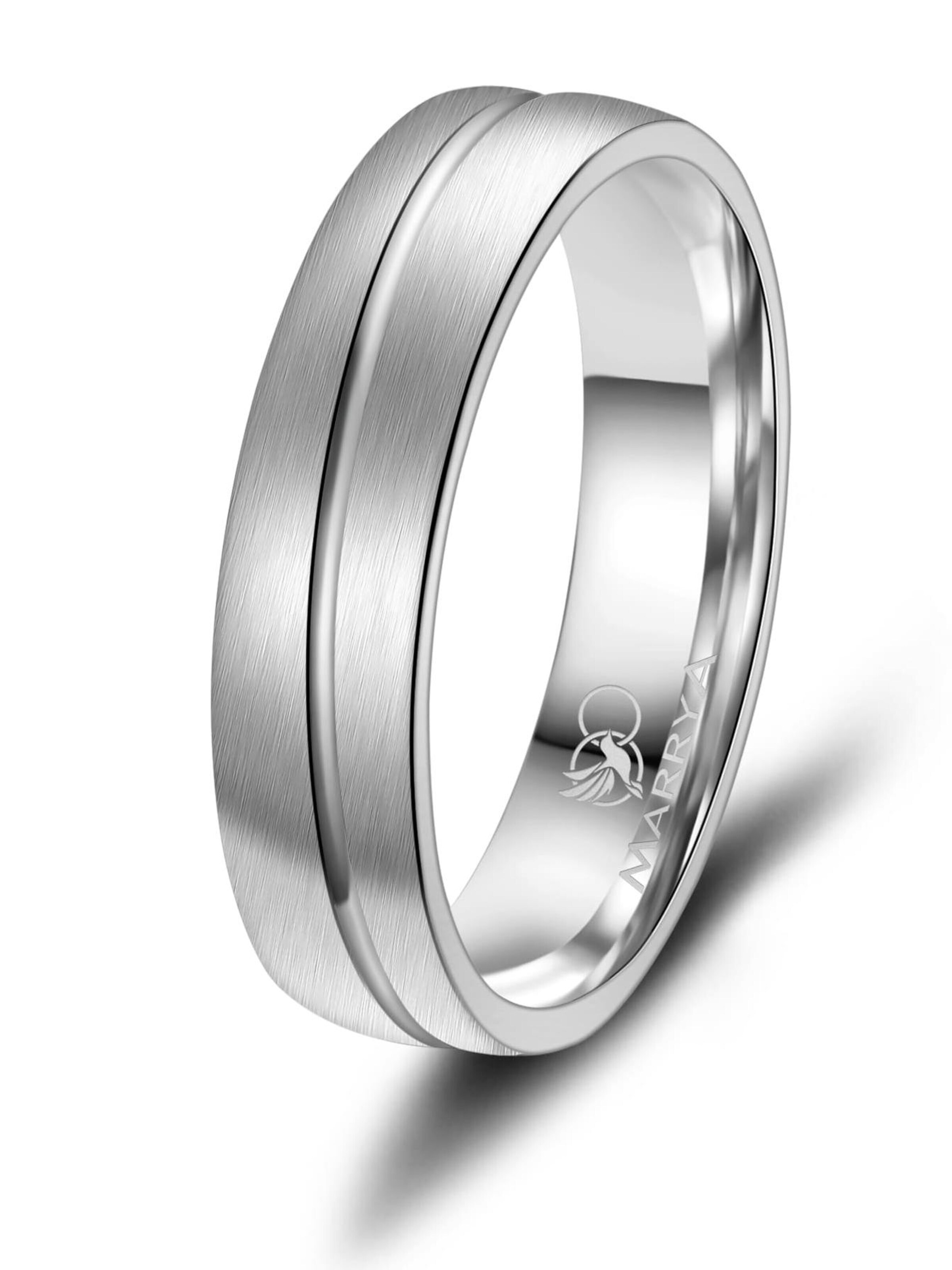 MARRYA Ring 'MARRYA ES-09 Ehering aus Edelstahl - Silberfarben' in Zilver
