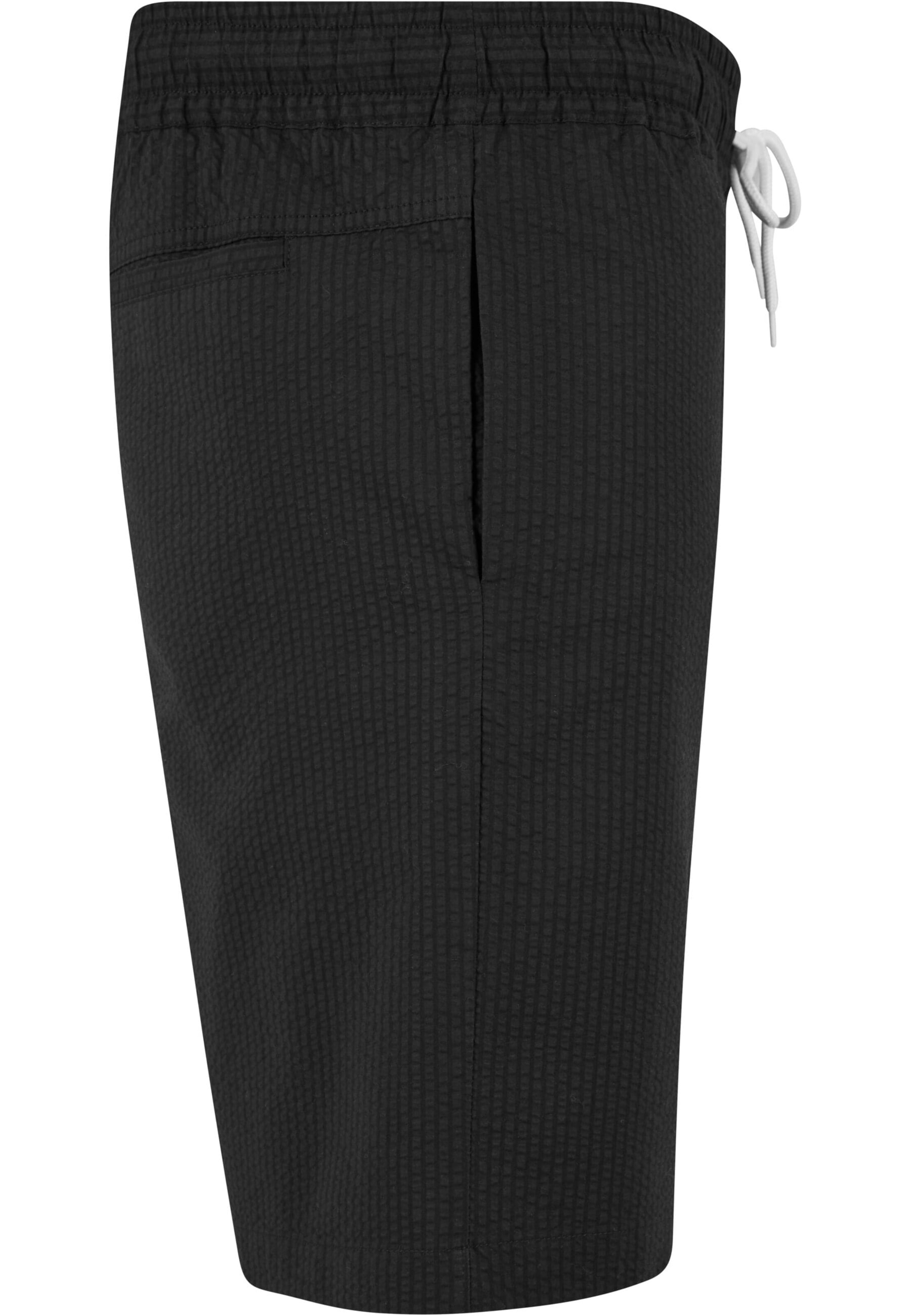 Urban Classics Regular Byxa 'Seersucker' i svart