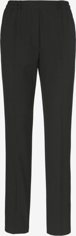 Goldner Regular Pleated Pants 'MARTHA' in Black: front