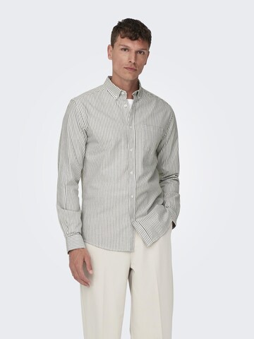 Only & Sons Slim Fit Skjorte i grøn: forside